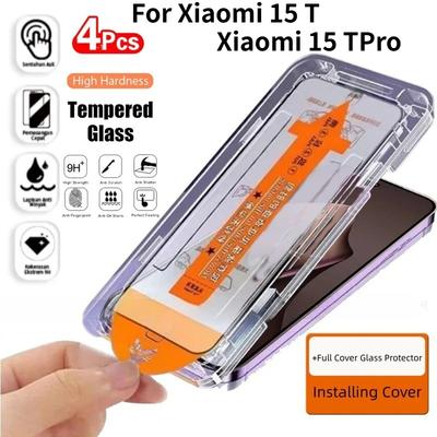 Ультрапрозрачная защитная пленка из закаленного стекла для экрана для Xiaomi 15 14 Ultra 13 T/Pro Установка в один клик без пузырьков Пыленепроницаемый защитный комплект