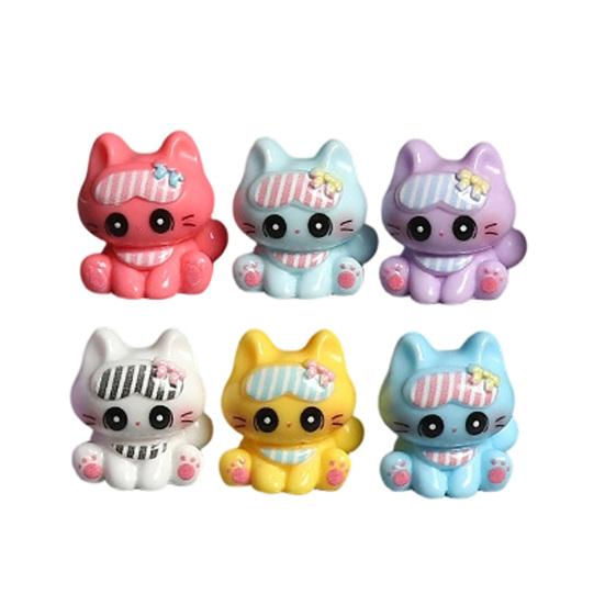 3 шт. Мини-фигурки кошек из смолы, Мультяшные миниатюрные котята, Модель животного для сказочного сада, Моховой пейзаж, Поделки для террариума DIY, Топпер для торта