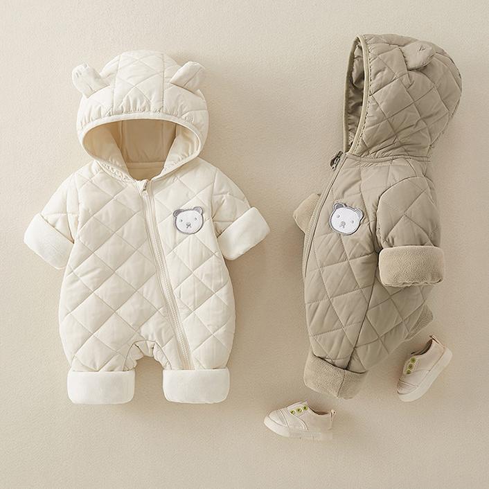 Infants and Young Children's Winter Outfit Thickened Hooded Cotton-padded Jacket Coat Newborn Boys and Girls Baby's Autumn and Winter Suit