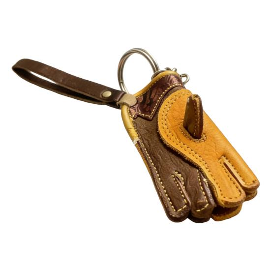 Мини-перчатка для соколиной охоты Брелок Мужской Искусственная кожа Крошечная перчатка Палец Миниатюрная жердочка для сокола Подарок для птицеловов Любителей соколиной охоты