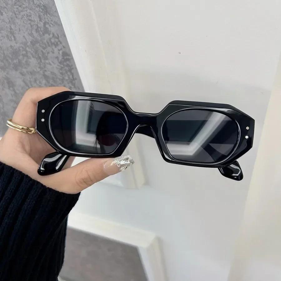Винтажные женские модные квадратные солнцезащитные очки Ретро черные солнцезащитные очки Женские Мужские Очки