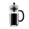 BODUM Coffee Maker Coffee Press CHAMBORD French Press Coffee Maker 1000ml Silver Stainless Steel Filter Glass Beaker Immersion Type Coffee [Genuine