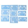 9pcs Face Painting Stencils Kit Washable Paint Template Stencils Template for Halloween Holiday