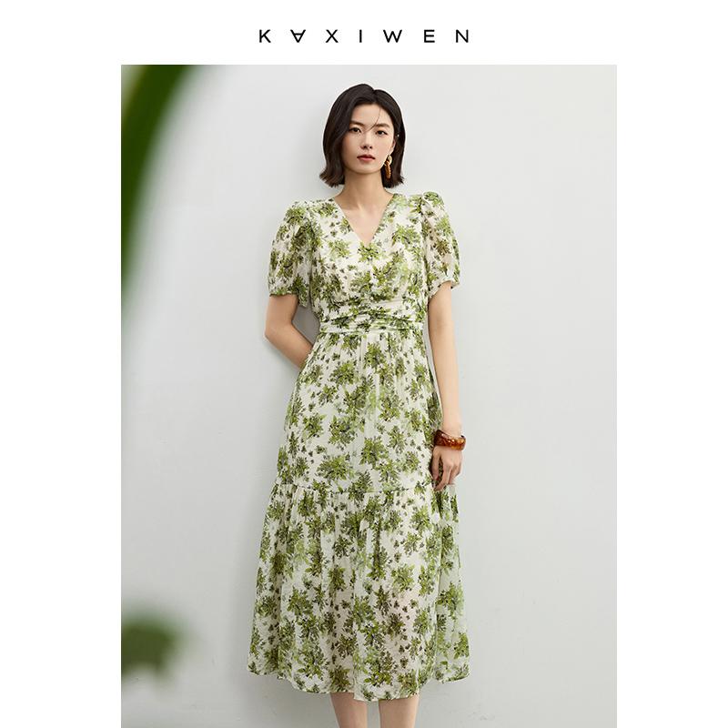 Fashionable vacation style printed dress