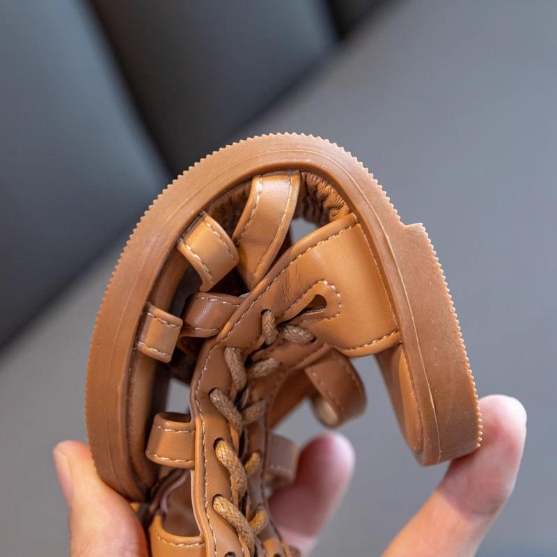 Сандалии для девочек, новая модная обувь принцессы для маленьких девочек, летние детские римские сандалии для средней школы с открытым носком и высокой челкой