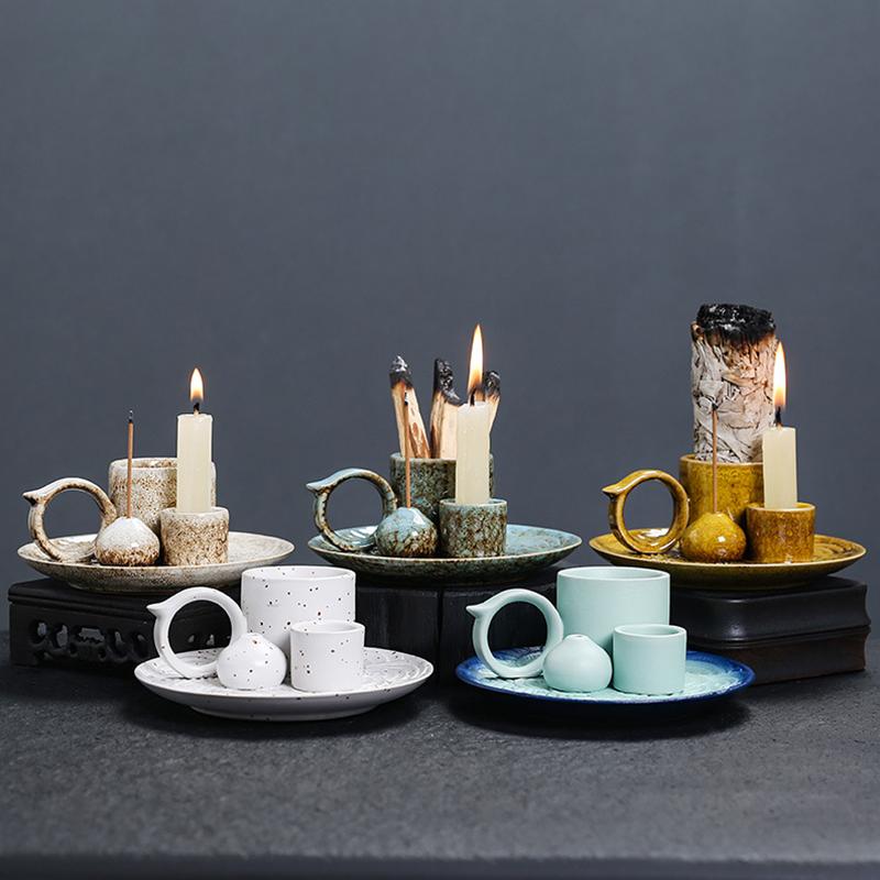 Керамические изделия, многоцелевой подсвечник, уникальная атмосфера, настольная книжная полка, подставка для благовоний, декоративное украшение для дома