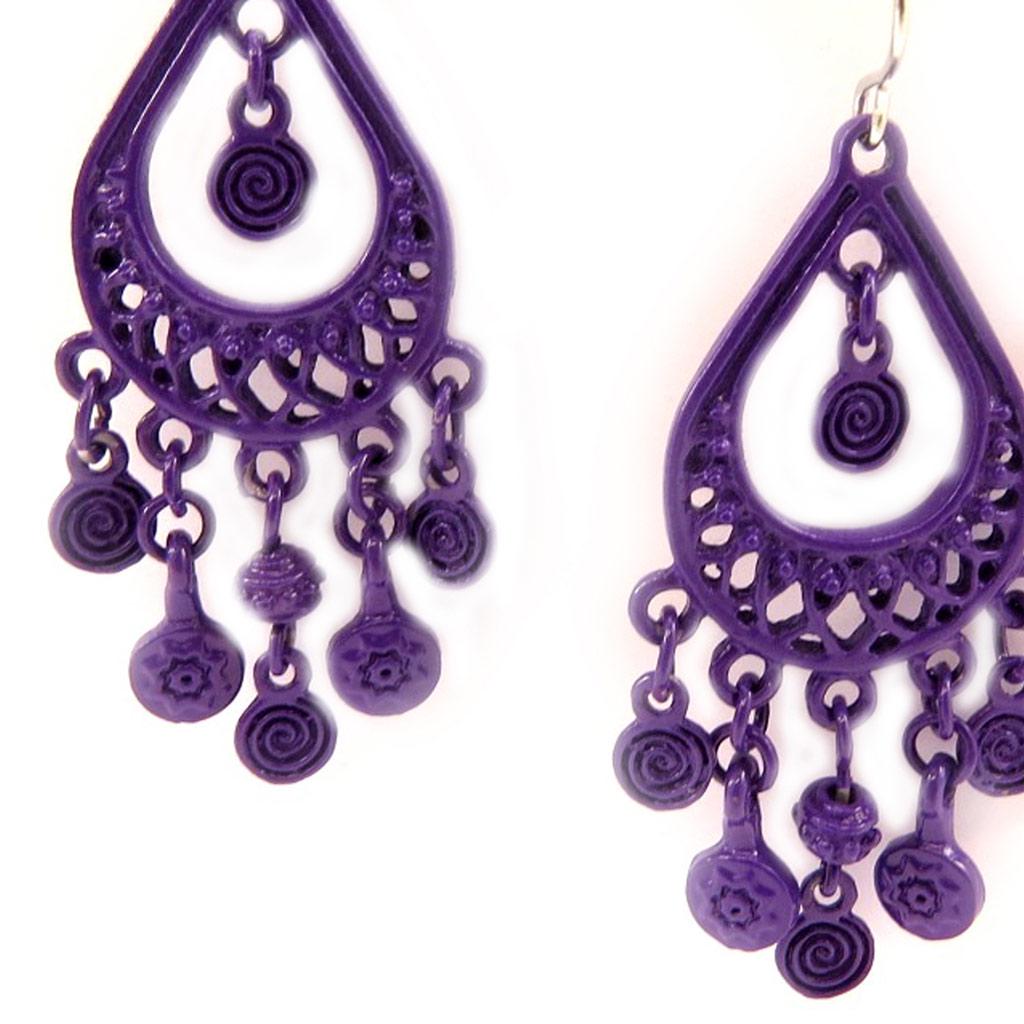 Les Trésors De Lily [L5106] — Дизайнерские серьги «Кармен» фиолетового цвета