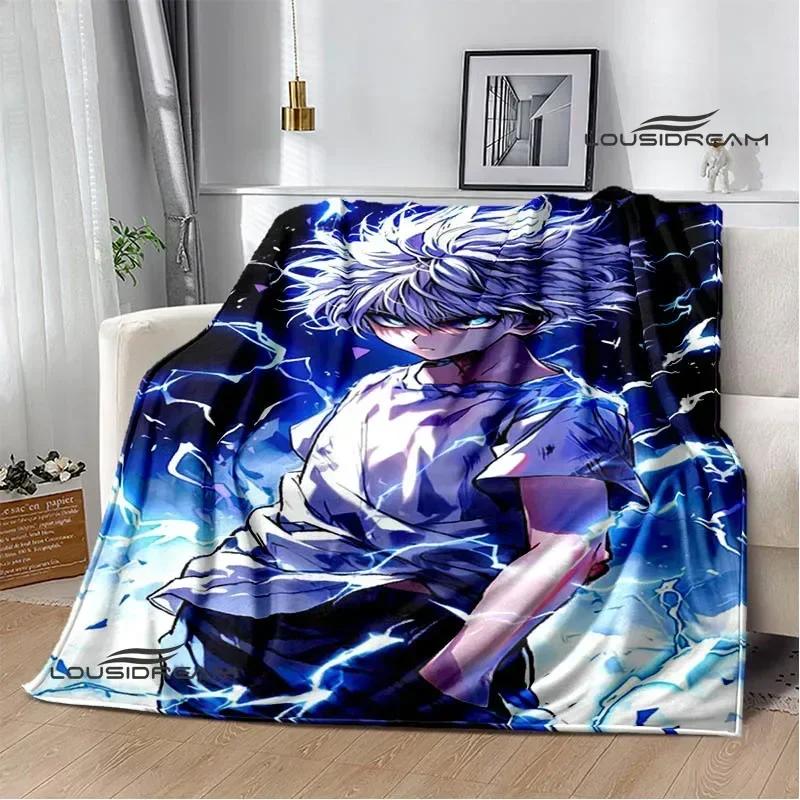 HUNTER×HUNTER Мультяшные принты Пледы Пикниковый плед Фланец Теплый плед Домашние дорожные пледы Постельное белье Подарок на день рождения