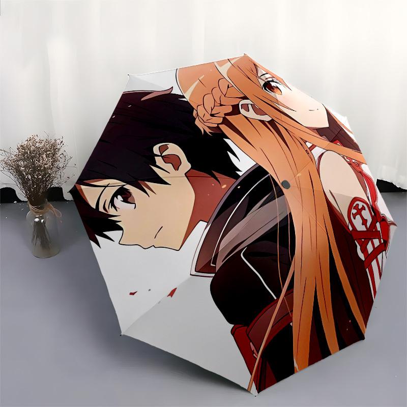 Sword Art Online Asuna- Automatic Opening and Closing, 8-rib Structure Portable Umbrella, Suitable for Men and Women in All Seasons - Perfec