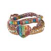 Three Layer Winding Leather Beaded Bracelet With Agate Stones For Women Gift
