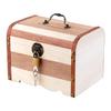 Large Capacity Solid Wood Piggy Bank with Lock for Children