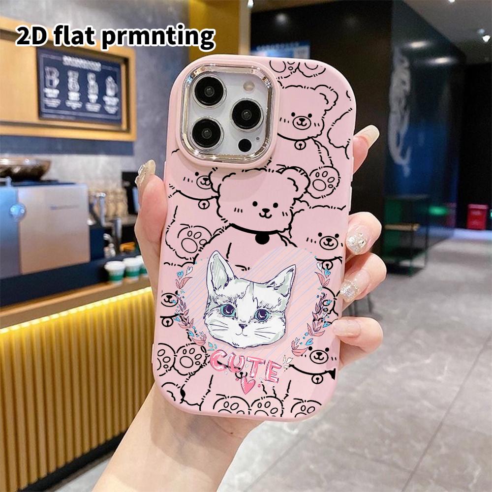 Phone Case: 2D flat design suitable for iPhone 18 17 16 15 14 13 Pro protective case, couple style, cute pet girl style, Christmas and Halloween gift