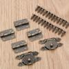 1set Vintage Bronze Hasp Hinge Screws Furniture Cabinet Hinges Mini Cabinet Hinge  Jewelry Box