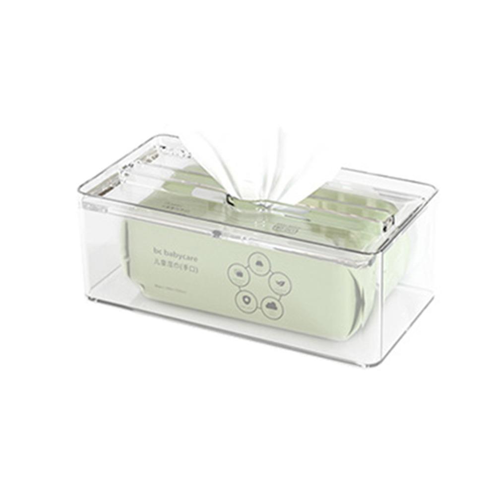 Waterproof Transparent Tissue Box Multi-Functional Rectangular Napkin Storage Case Large Capacity Space-saving Tissue Dispenser