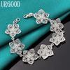 925 Sterling Silver Beautiful Flower Bracelet Fashion Jewelry