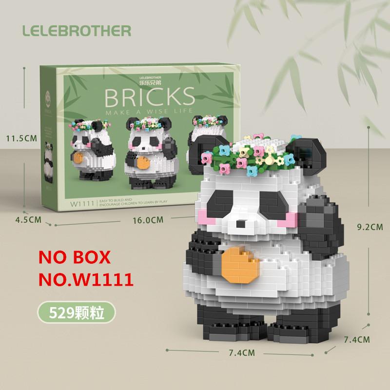 Kawaii Panda Series Micro Particle Building Block Creative Cute Animals DIY Assembled Bricks Toys For Chillren Christmas Gift
