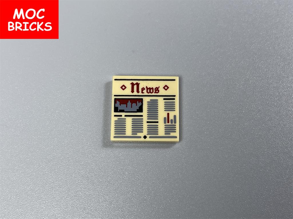 10 шт. Кубики MOC Плитки с принтом 2x2 Джокер Мост Корабль Газета Карта Собранные Аксессуары для Строительных Блоков Детские Игрушки Подарки
