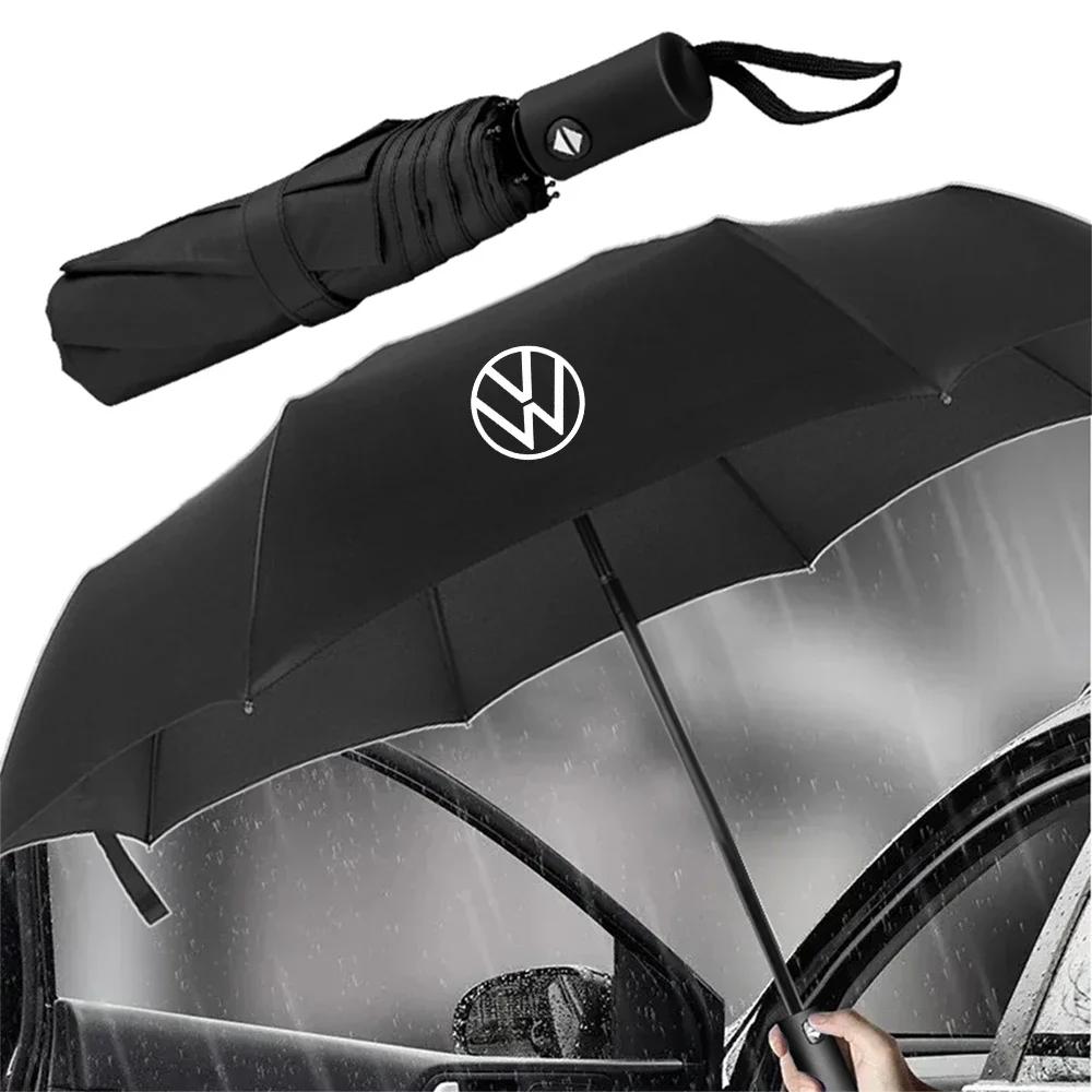 12 Bone Fully Automatic Umbrella UV Resistant Folding Umbrella For Volkswagen VW GTI Golf Polo Tiguan Passat Jetta Lavida Rline