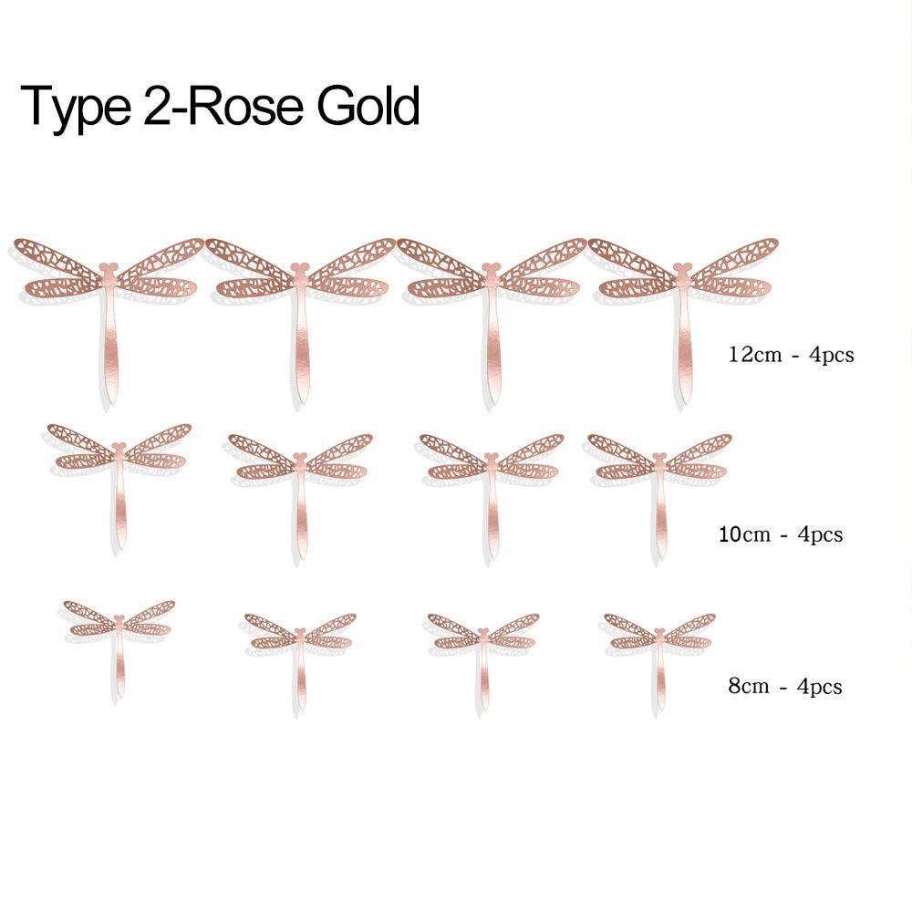 Вечеринка, свадьба, украшение дома, металлическая текстура, наклейки на стены, полые стрекозы, 3D наклейки со стрекозами