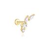 CANNER 1PC 925 Silver Tassel Horse Eye Geometric Zircon Flat Head Thread Piercing Earring For Women Love Earring