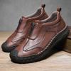 39-48 Мужская кожаная повседневная обувь ручной работы, мягкие рабочие ботинки, кожаные ботильоны, большой размер, мокасины для вождения, ботинки