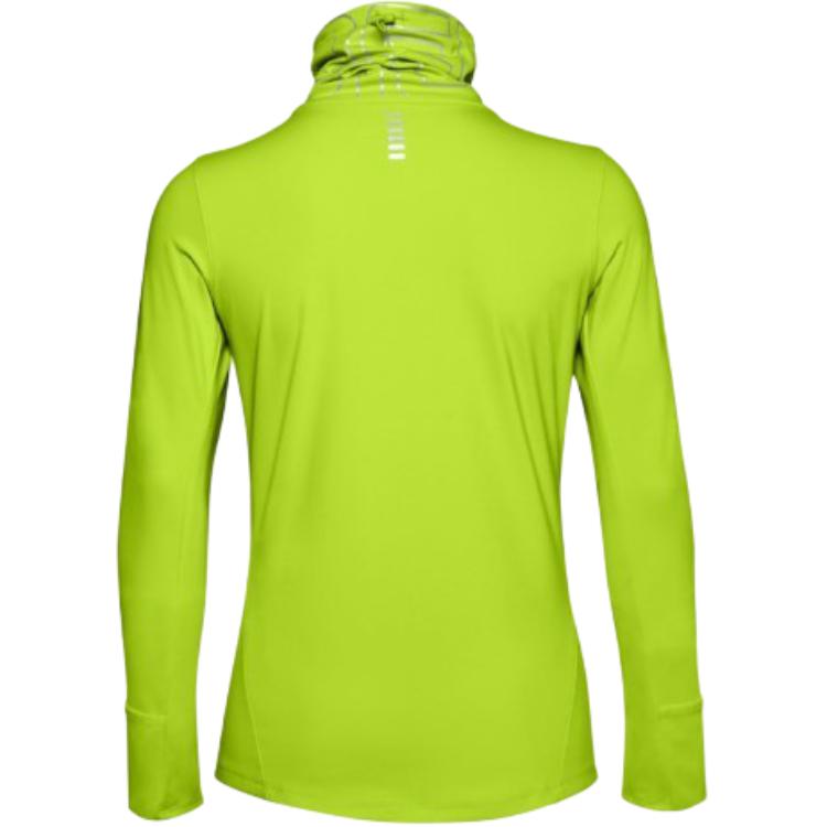 Under Armour Футболка Qualifier ColdGear® Breathable High Neck Reflective Sports с длинным рукавом для бега, женская, зеленая 1356215-394