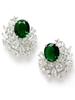 Women's Green American Diamond Stud Earrings, Metal, Cubic Zirconia