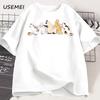 Men's Summer Cotton Cat T-shirt Funny Fashionable Casual Loose Cat Printed Tshirt Sports Round Neck Short Sleeved T-shirt Tees