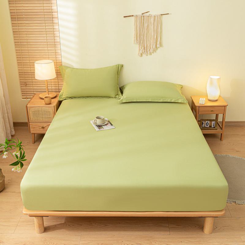 Soft and Smooth Solid Color Sanded Cotton Bed Sheet for Single and Double Beds, Offering Comfort and Protection Against Dust.