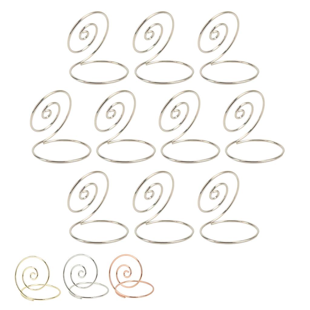 10 шт. держатель для номера стола круглый металлический симпатичный внешний вид легко чистится железный материал настольные зажимы для картинок