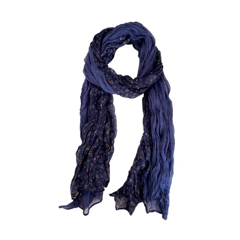 Мятый шарф из хлопка, льна и шелка: Цветовой блок, Теплый, Модный для весны и осени, Универсальный высококачественный шарф-снуд