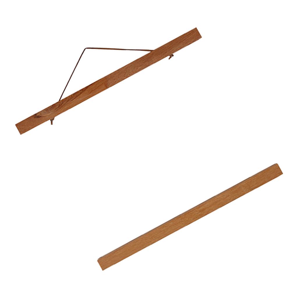 Modern Magnetic Sawdust Photo Frame DIY Poster Scroll Prints Artwork Hanger Teak Wood 50cm