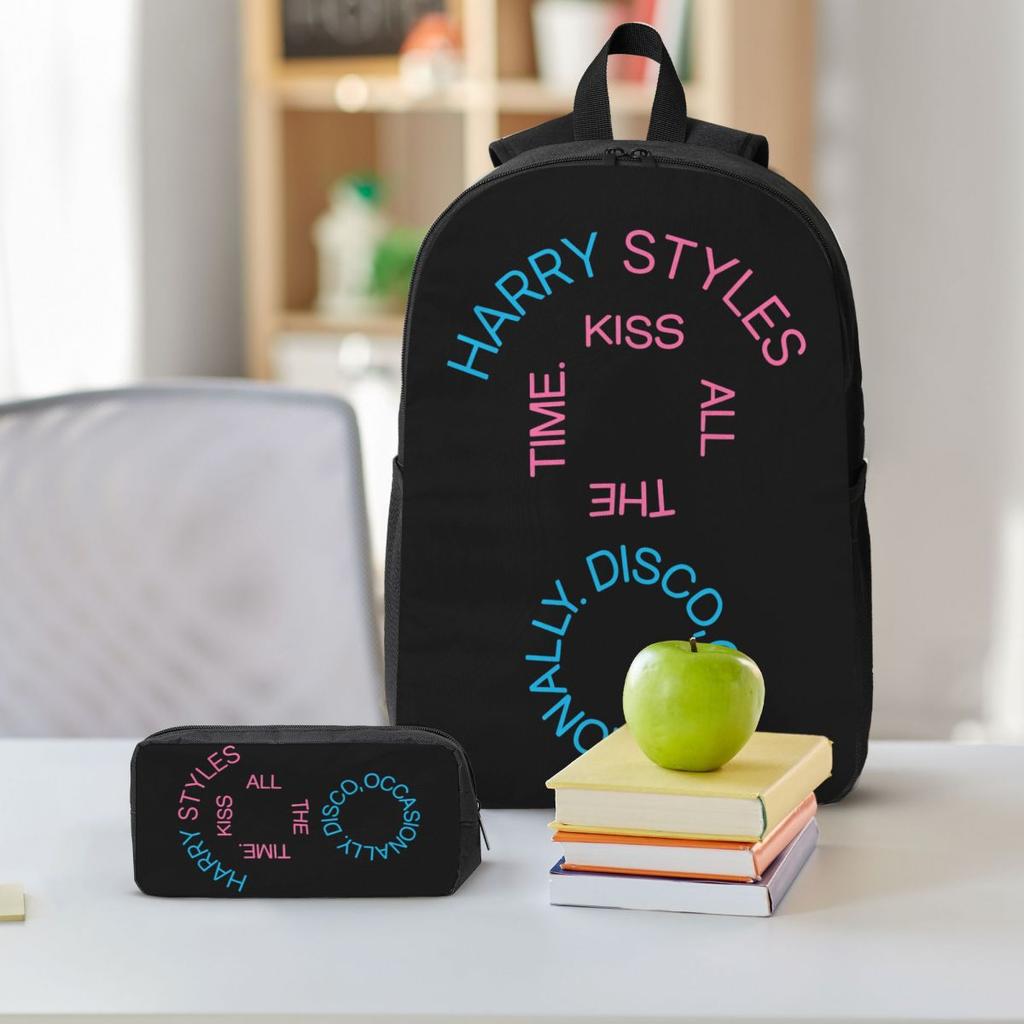 Школьные сумки Harrys Styles Kiss All The Time Set для Мальчика Девочки Пеналы Наборы Рюкзаков с Ланч-боксом Для Учеников Ранец
