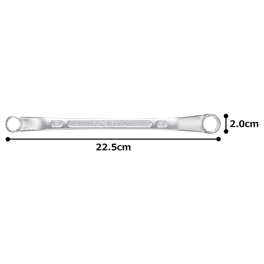 TONE Long Box Wrench Width Across Flats 12 X 14 Mm (45°) HPM45-1214
