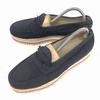 VALUNI Canvas Coin Loafers Jute Sole [26.5/Navy](USED)