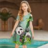 Платья с цветочным принтом бамбукового медведя для девочек, детское праздничное платье с открытыми плечами для девочек, платье принцессы, платье с короткими рукавами для детей старше четырех лет