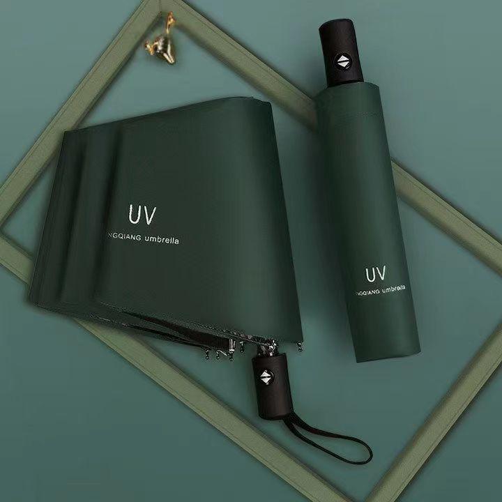 Корейский автоматический складной зонт двойного назначения для студенток — защита от солнца и дождя, устойчивость к УФ-излучению, большой размер.
