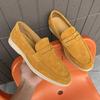 Fashion Men's Classic Retro Penny Loafers Moccasins Cow Suede Genuine Leather Fashion Men's Casual Shoes Mens Outdoor Driving Flats
