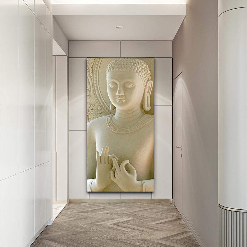Художественное буддийское искусство, украшение для дома, фигура Будды, картина, печать на холсте, постеры, настенная картина для гостиной, рамка