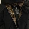 Mens Vintage Leopard Lined Zip Up Hoodie Color Block Loose Fit Streetwear