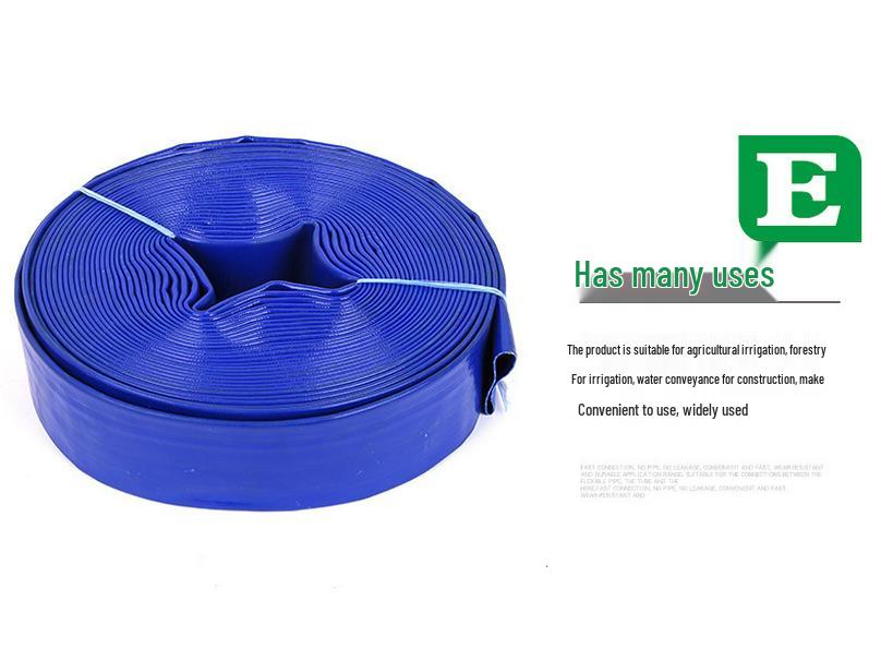Irrigation High-Pressure Rubber-Coated PVC Water Hose - Blue & Yellow for Agricultural Use