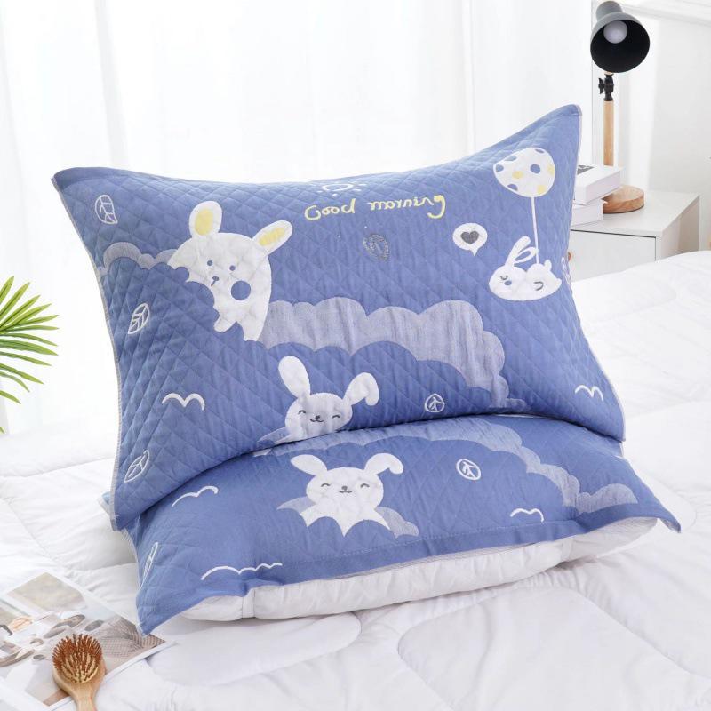 Yiwenwo Нескользящая Хлопковая Марлевая Наволочка Extra Large с Фиксирующими Ремешками для Студентов и Взрослых