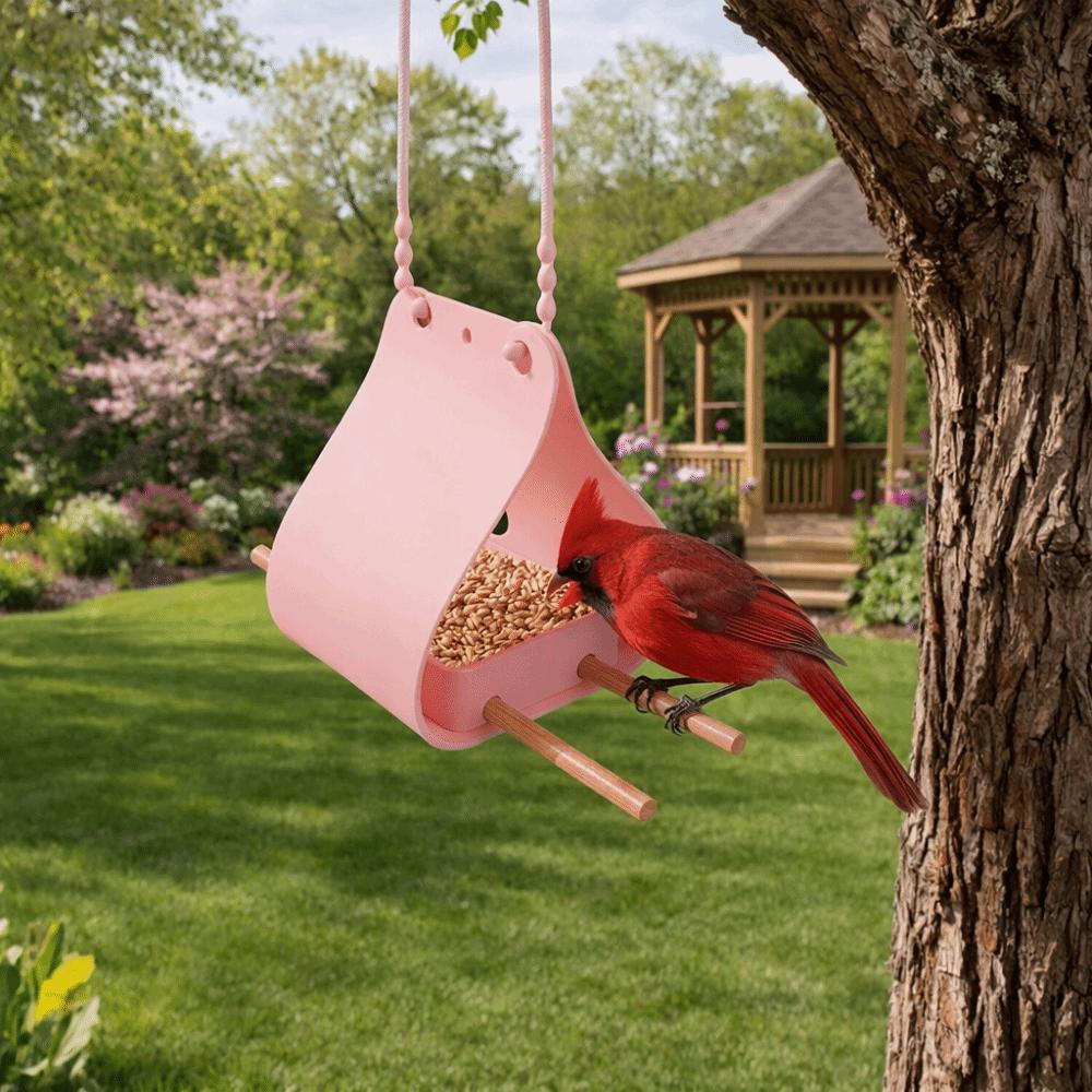 Waterproof Hanging Bird Feeder Hut Shape Hummingbird Feeder Non-Toxic Bird Feeding Tray Balcony