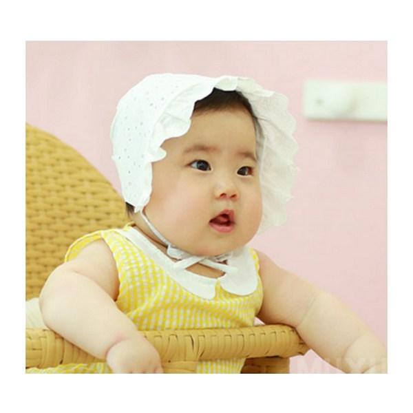 Чепчик Monsieur Unisex Paisel Ribbon, 46см, Белый, Популярная детская одежда в Корее