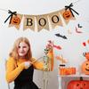 1 Набор Рустикальный Хэллоуинский Баннер "BOO" с Тыквами-Светильниками и Тыквами - Подвесная Гирлянда для Дома, Камина или Украшения Вечеринки