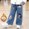Girls' Autumn/Winter Thickened Set 2025: Cotton-Padded Jacket & Fleece-Lined Jeans Two-Piece