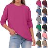 Women's Fashionable Casual Round Neck Solid Color Long-sleeve Top