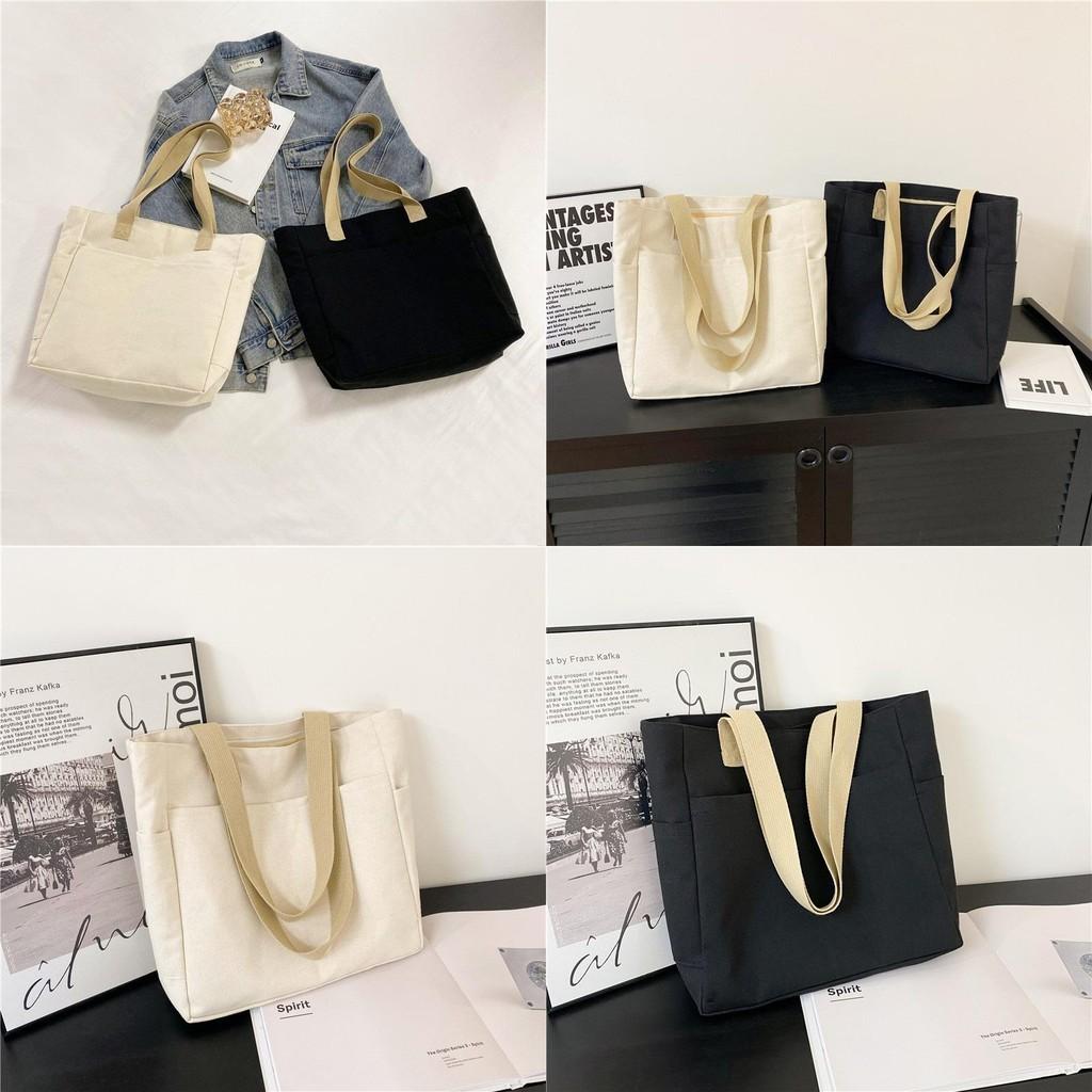 Холщовая сумка-тоут большой вместимости, городская минималистичная сумка на плечо