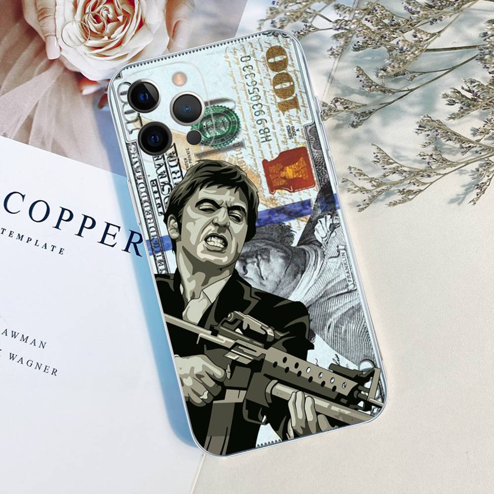 Retro Classic S-ScarfaceS Movie For IPhone 17 16 15 14 13 12 Mini 11 Pro Max Transparent Case