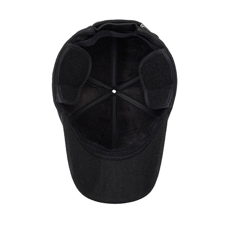 Мужская зимняя шерстяная шапка для улицы среднего возраста, защитная толстая теплая бейсболка, зимняя утепленная хлопковая кепка